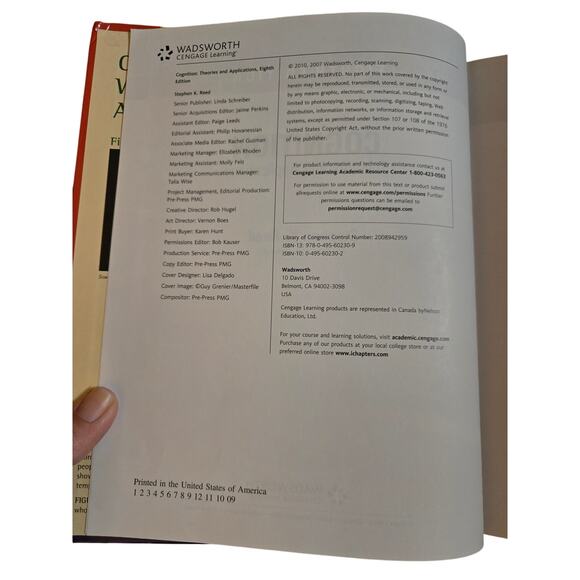 Cognition theories and applications by Stephen K. Reed 9780495602309 Wadsworth - Picture 6 of 7